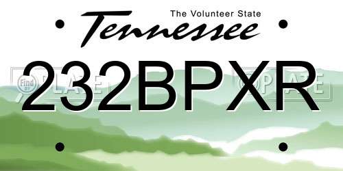 232BPXR Tennessee License Plate