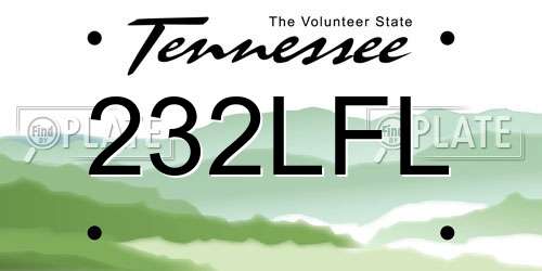 232LFL Tennessee License Plate