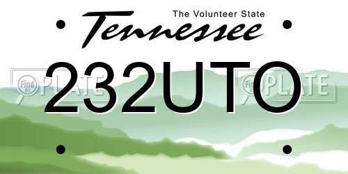 232UTO Tennessee License Plate