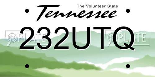 232UTQ Tennessee License Plate