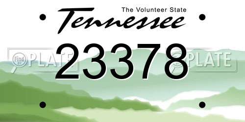 23378 Tennessee License Plate