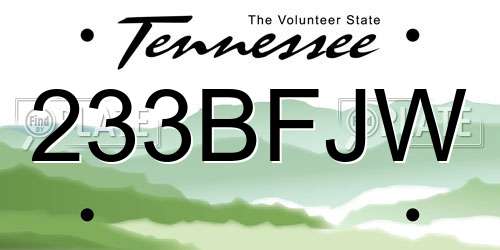 233BFJW Tennessee License Plate