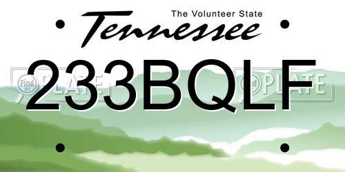 233BQLF Tennessee License Plate
