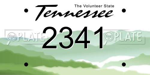 2341 Tennessee License Plate