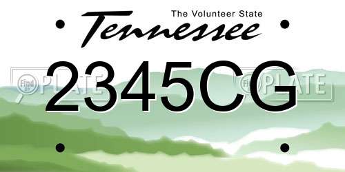 2345CG Tennessee License Plate