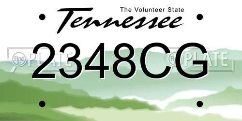 2348CG Tennessee License Plate