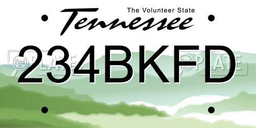 234BKFD Tennessee License Plate