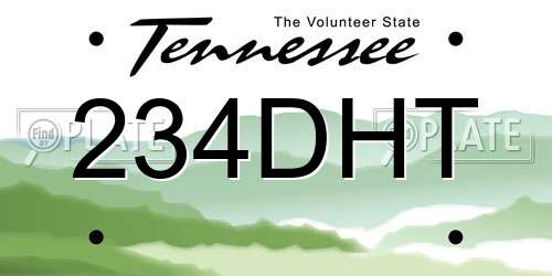 234DHT Tennessee License Plate