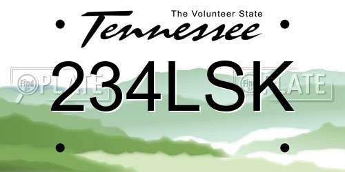 234LSK Tennessee License Plate