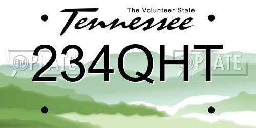 234QHT Tennessee License Plate