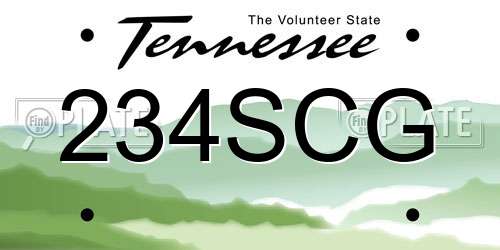 234SCG Tennessee License Plate