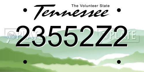 23552Z2 Tennessee License Plate