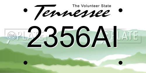 2356AI Tennessee License Plate