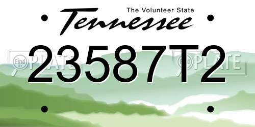 23587T2 Tennessee License Plate