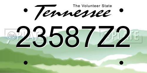 23587Z2 Tennessee License Plate