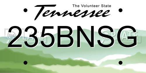 235BNSG Tennessee License Plate