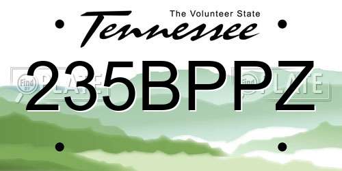 235BPPZ Tennessee License Plate