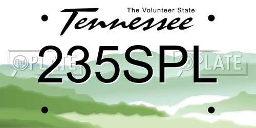 235SPL Tennessee License Plate