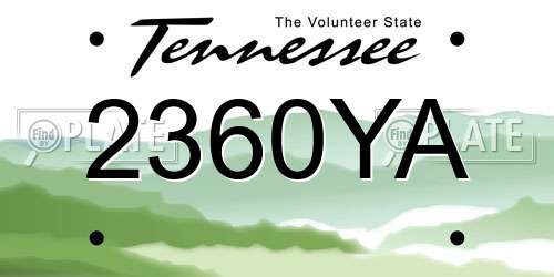 2360YA Tennessee License Plate