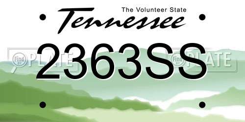 2363SS Tennessee License Plate