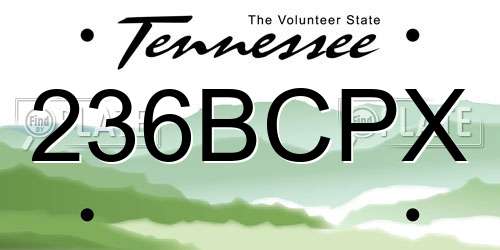 236BCPX Tennessee License Plate