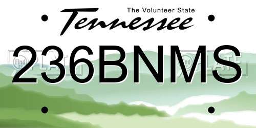 236BNMS Tennessee License Plate