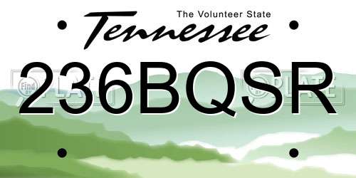 236BQSR Tennessee License Plate