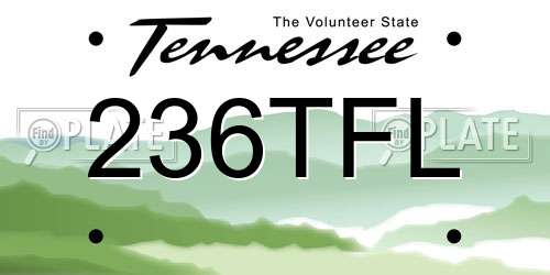 236TFL Tennessee License Plate