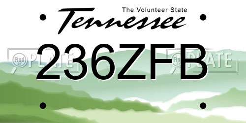 236ZFB Tennessee License Plate