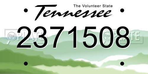 2371508 Tennessee License Plate
