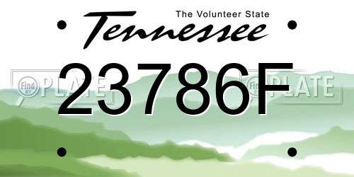 23786F Tennessee License Plate