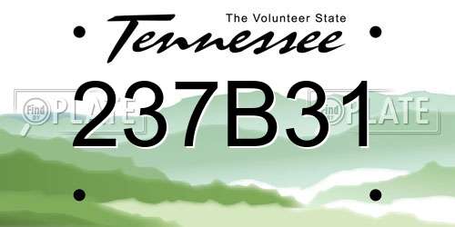 237B31 Tennessee License Plate