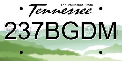 237BGDM Tennessee License Plate