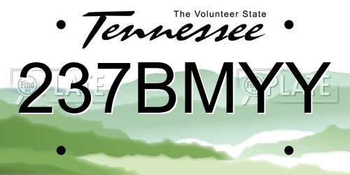 237BMYY Tennessee License Plate