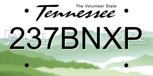 237BNXP Tennessee License Plate