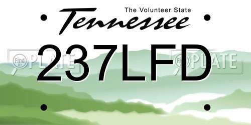 237LFD Tennessee License Plate