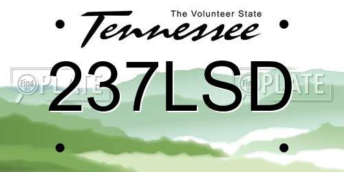 237LSD Tennessee License Plate
