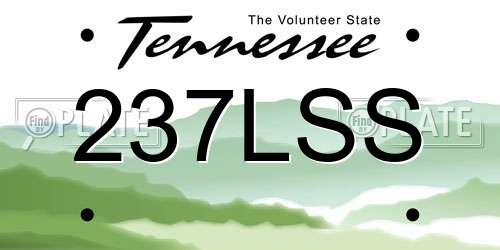 237LSS Tennessee License Plate