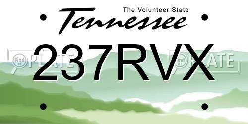237RVX Tennessee License Plate