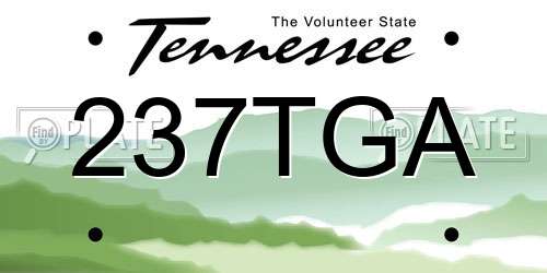 237TGA Tennessee License Plate