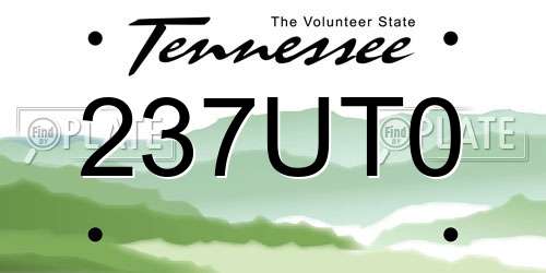 237UT0 Tennessee License Plate