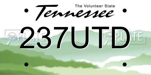 237UTD Tennessee License Plate