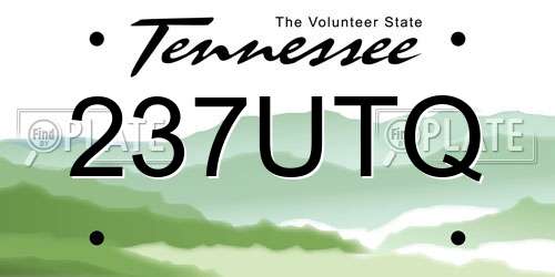 237UTQ Tennessee License Plate