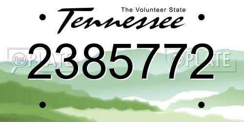 2385772 Tennessee License Plate