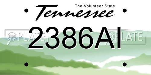 2386AI Tennessee License Plate