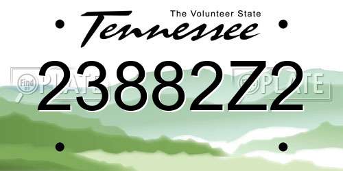 23882Z2 Tennessee License Plate