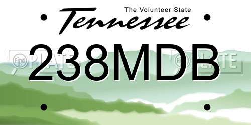 238MDB Tennessee License Plate