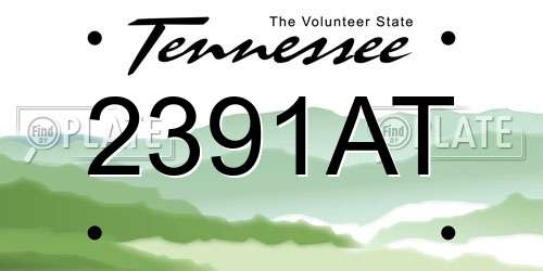 2391AT Tennessee License Plate