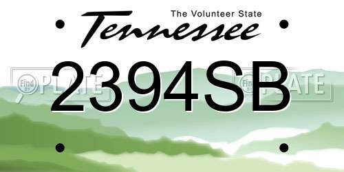 2394SB Tennessee License Plate