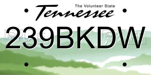 239BKDW Tennessee License Plate